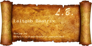 Leitgeb Beatrix névjegykártya